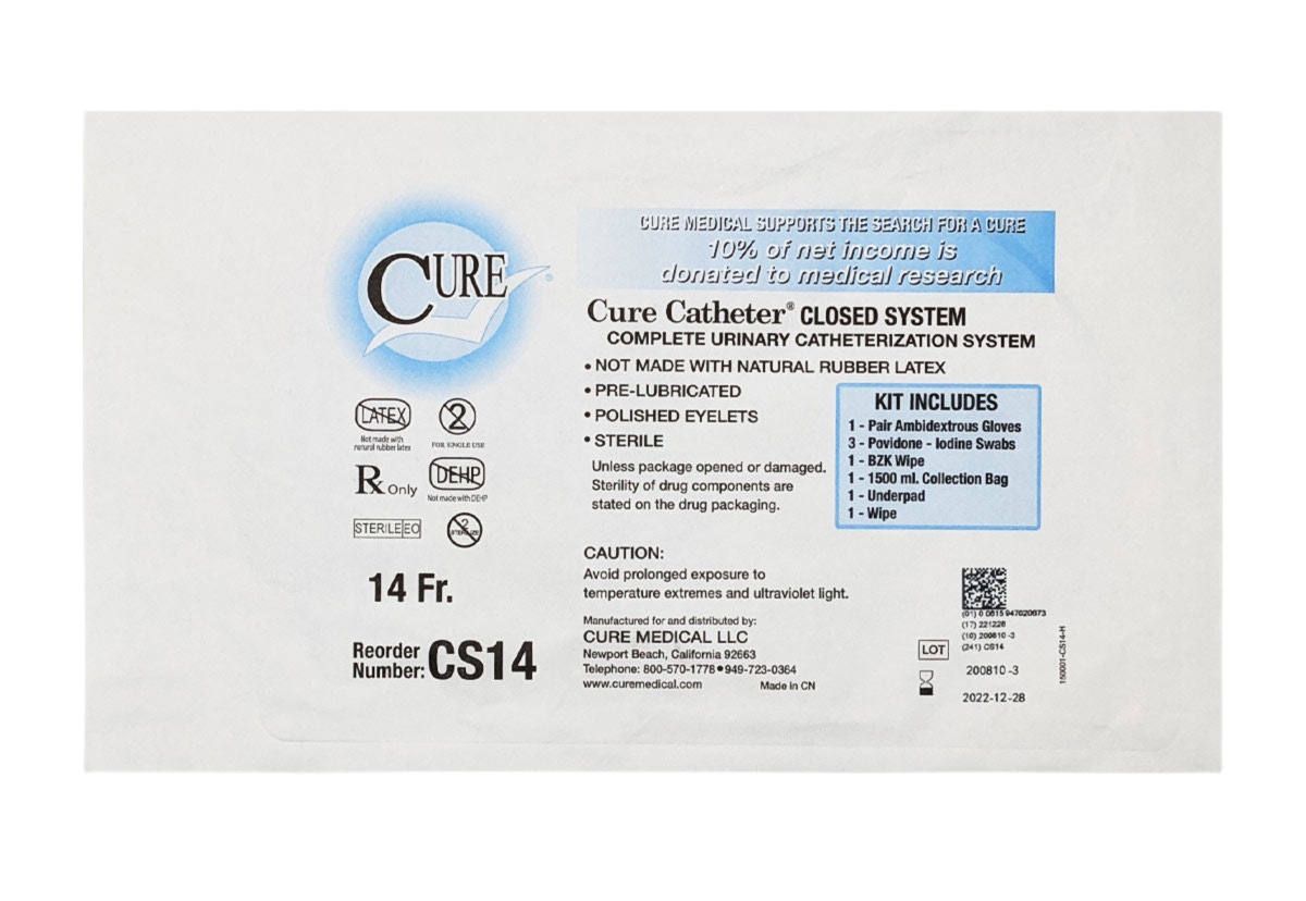 Cure Catheter Closed System Kit
w/ supplies