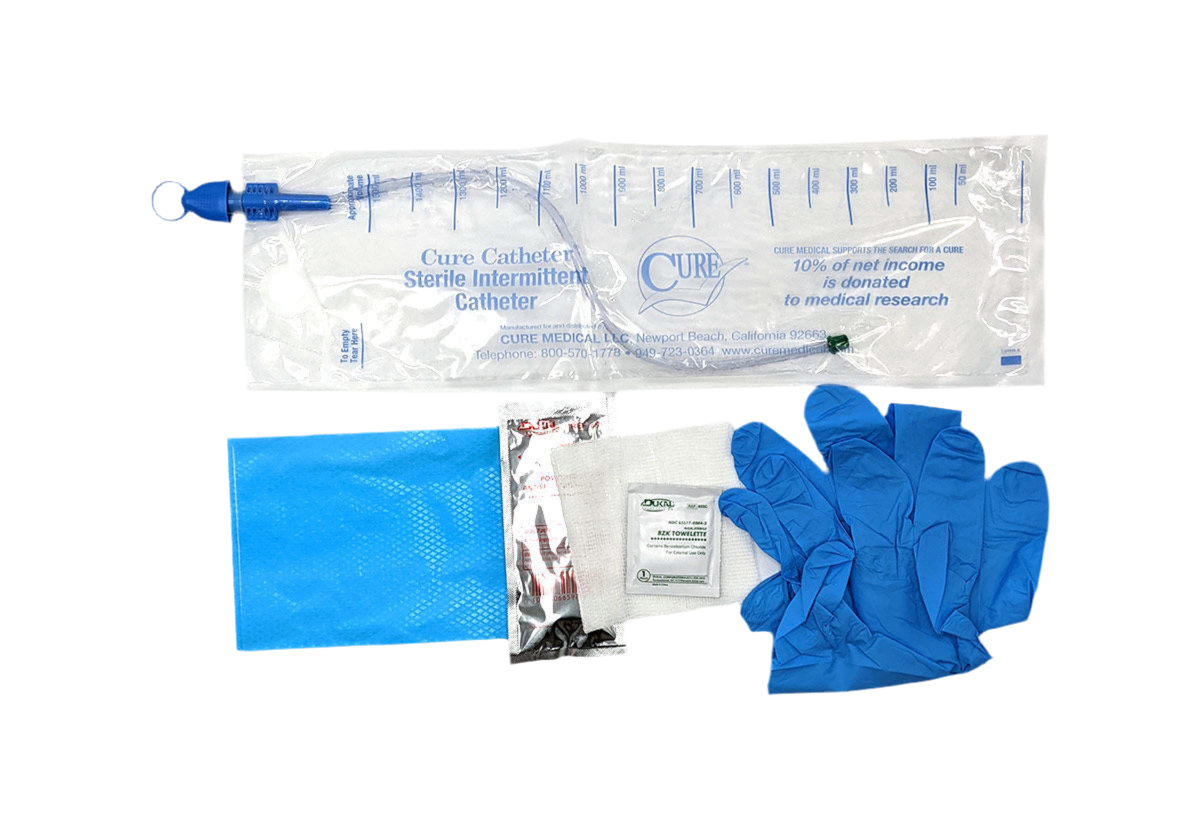 Cure Catheter Closed System Kit
w/ supplies